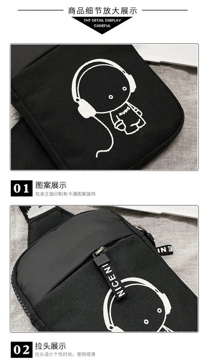 Bolso bandolera para adulto Fortnites, deportivo y casual, ligero, mini bolso para teléfono con estampado de figura de juego de dibujos animados, bolso cruzado de pecho para hombre, regalo