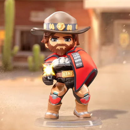 POP MART Overwatch Play of The Game Series Caixa Mistério Original Blind Box Surpresa Figuras de Ação Anime Adoráveis Ornamentos Figurinhas