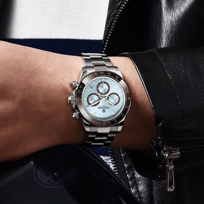 montre chronographe pour homme PAGANI DESIGN– Montre-bracelet à quartz de luxe, lumineuse et étanche.