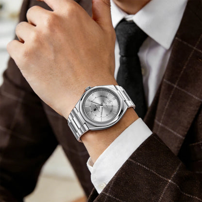 SAPPHERO Luxury Men's Watches Date Display Stainless Steel Watch Strap Men's Gifts Travel Essentials Waterproof Wristwatch