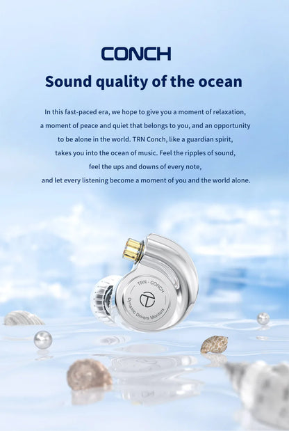 Monitores intraaurales TRN Conch Lucky Bag – Auriculares HiFi con cable, dinámica de diamante DLC y filtros de boquilla de afinación para Xiaomi