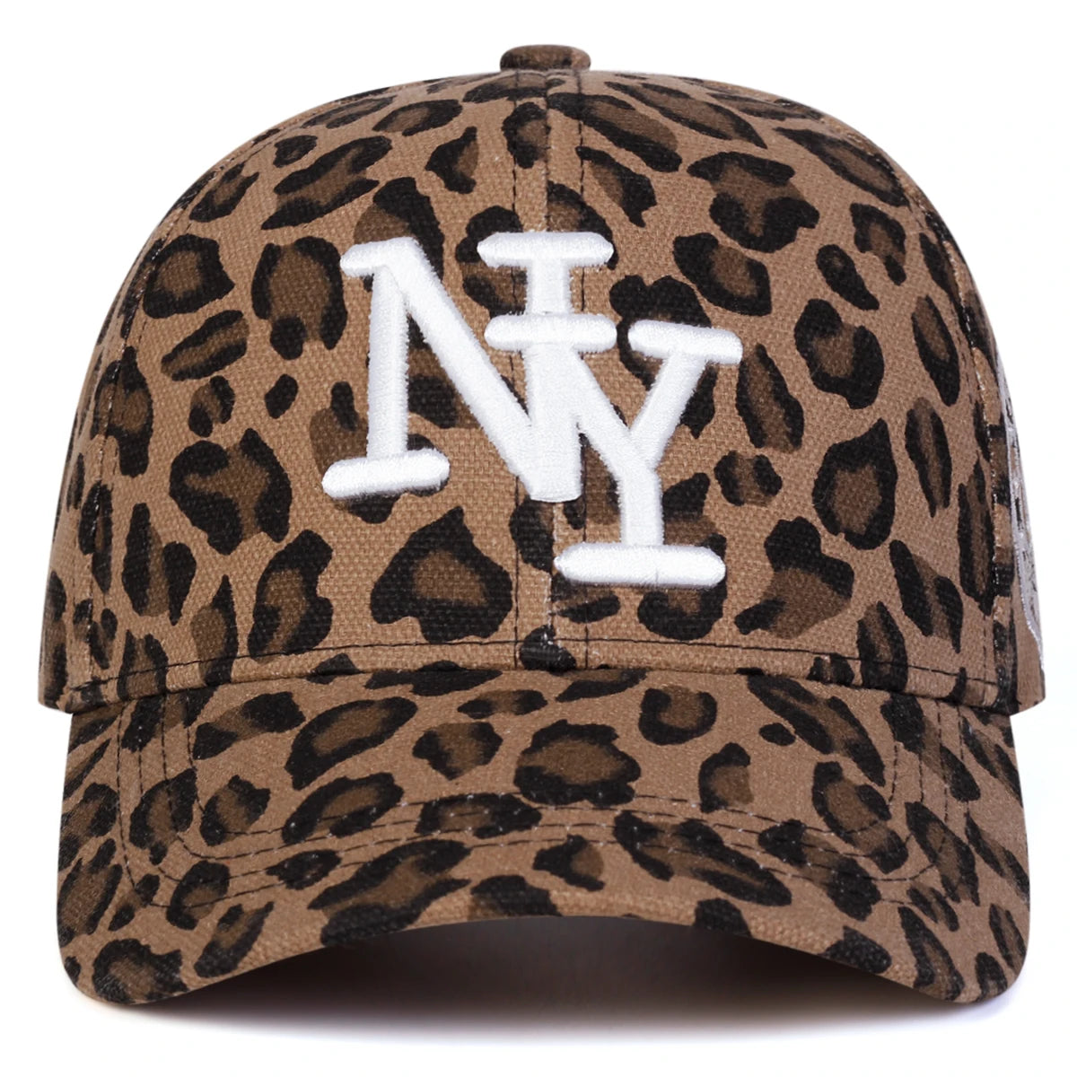 Unisex NY betűs hímzésű, leopárdmintás baseball sapka, tavaszi-őszi, szabadtéri, állítható, alkalmi sapka, napvédő sapka, sportsapka