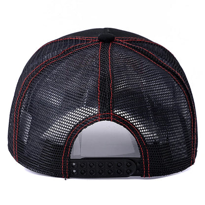 Unisex-mesh-trucker-kasket med klassisk motorcykelmønster, åndbar sommer-baseballkasket, streetwear-kasket til mænd og kvinder