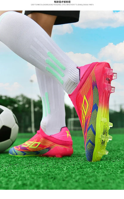 Men Soccer Shoes Cleats FG/TF Professional Original Women Football Boots Society Grass Indoor Training Unisex Non-Slip Sneakers.