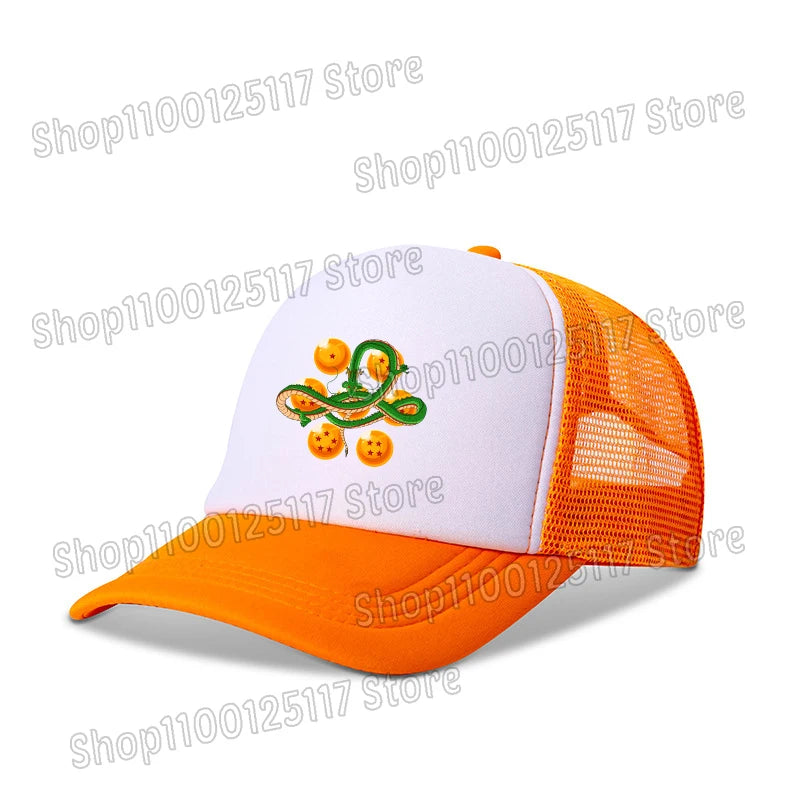 Dragon Ball baseball sapka, anime-nyomtatott sapkák, lélegző, csúcsos sapka, rajzfilm, Goku, nyári sport, snapback, hálós napellenzős sapka, gyermekajándék