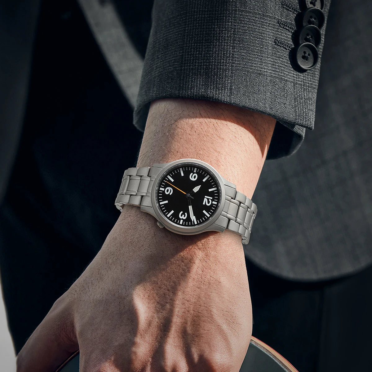 BERNY Full Titanium Watches for Men Super Luminous Sapphire Sports Field Quartz Men's Watch VH31 Wristwatch 5ATM Easy Read