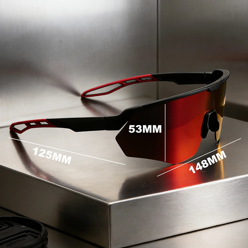 Half frame polarized bicycle sunglasses - windproof, lightweight, unisex, suitable for skiing, running, and outdoor activities