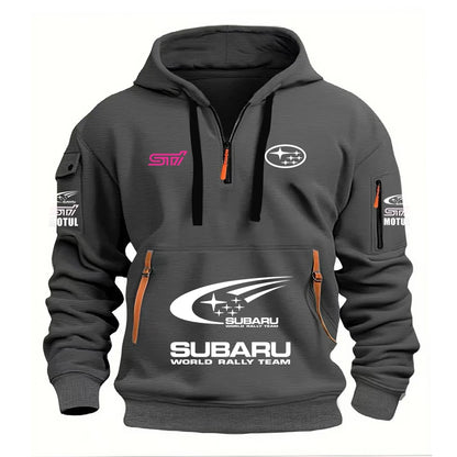 2026 New SUBARU Racing European Size Autumn/Winter Men's Hooded Kangaroo Pocket Sports Fleece Hoodie Top Coat