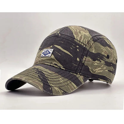 Arbejdstøj-inspireret camouflage-baseballkasket med kort skygge til mænd og kvinder, trendy unisex-solhat til udendørs brug