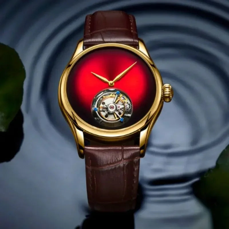AESOP Flying Tourbillon Skeleton Watch For Men Mekanisk vattentät herrklocka Lyxigt urverk Rostfritt stål