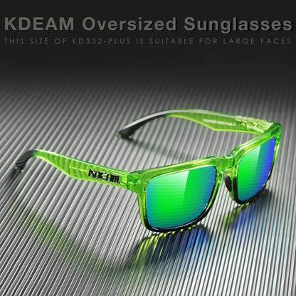 KDEAM Large Size Square Men's Sunglasses Polarized Photochromic Oversized Sun Glasses Fashion Women Shades Upgraded Edition