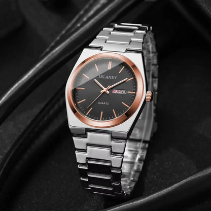 Luxury Mens Calendar Quartz Wristwatches Fashion Men Business Watches Clock Gift Reloj Hombre（Without Box）
