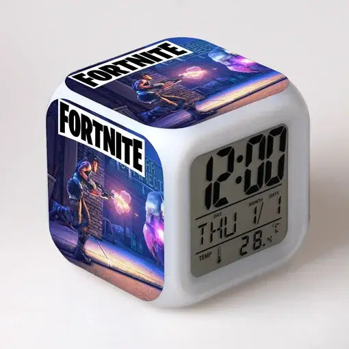 Fortnite Alarm Clock Cute Fashion Cartoon Personalized Creative Kawaii Minimalist LED Alarm Clock Gift for Friends' Birthday