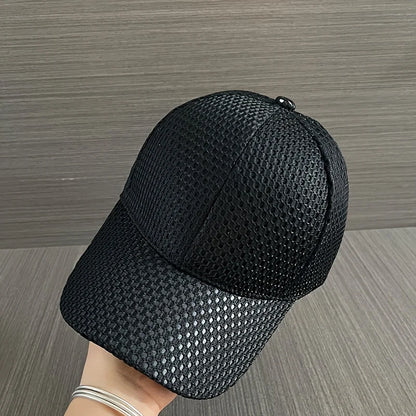 Casquette de baseball décontractée en maille pour l'extérieur – Chapeau d'été simple, fin et respirant pour femmes et hommes