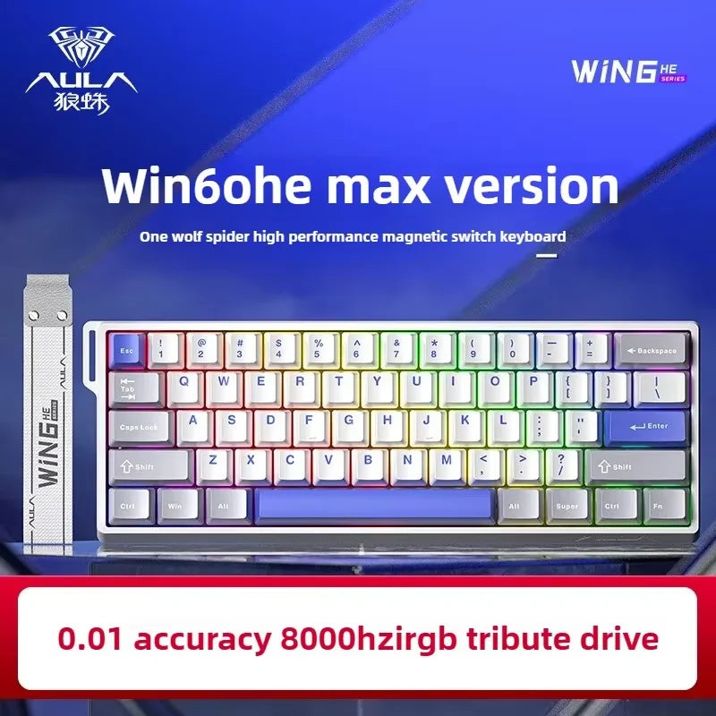 AULA WIN60 HE MAX E-Sports Keyboard 8K Polling Magnetic Swaps 0% Dead Zone RGB Unlock Dominance with This Hot Swappable Beast