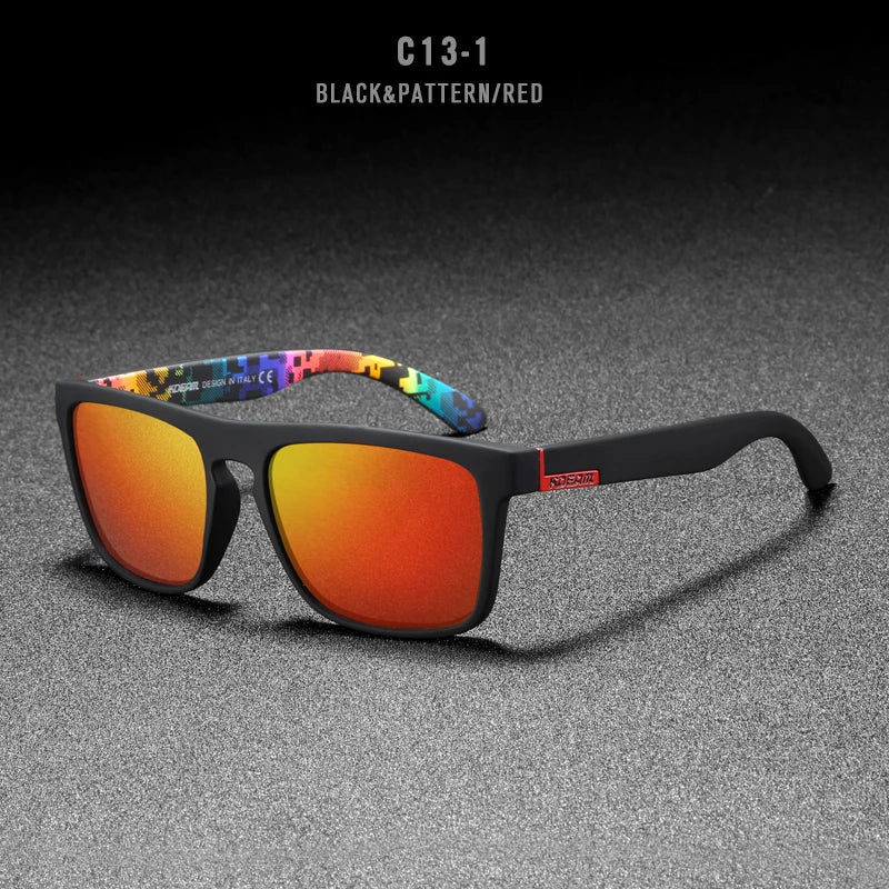 KDEAM Polarized Designer Square Sunglasses Men or Women Elastic Paint Frame Mirror Sun Glasses 17 Colors Available