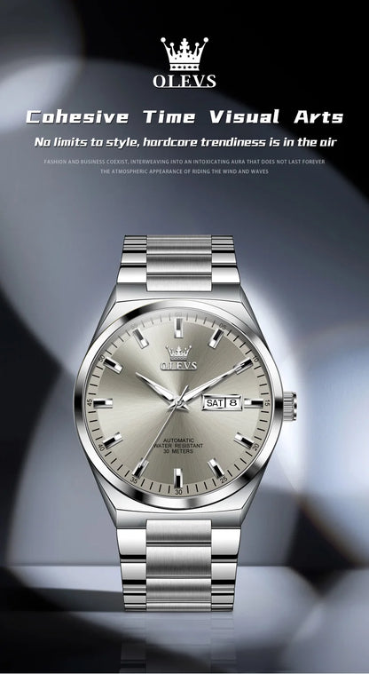 OLEVS Top Brand Luxury Automatic Watches Men Waterproof Watches 316L Steel Business Mechanical Men's Watch relogios masculino