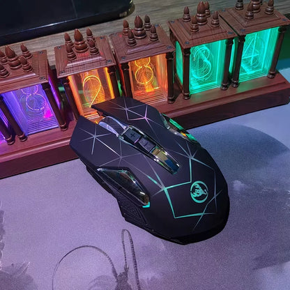 Wireless Gaming Mouse 2.4G Colorful Breathing Light Instant Response No Tangled Cables Work with Gaming Switch