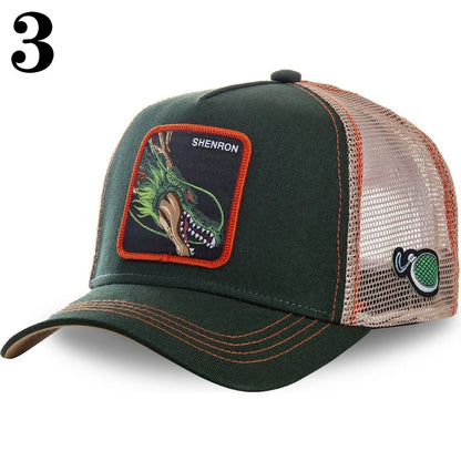 Casquette de baseball imprimée à l'effigie d'un personnage de l'anime Dragon Ball pour hommes et femmes – Casquette hip-hop – Casquette en maille pour camionneur – Protection solaire d'été pour les activités en plein air