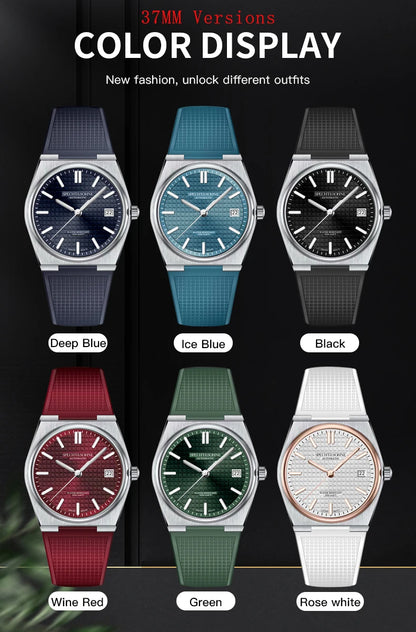 2026 New 37MM SPECHT&SOHNE Men Automatic Mechanical Watches Japan 8215 Movt Sapphire Ice Blue Stainless Steel Relogio Masculino