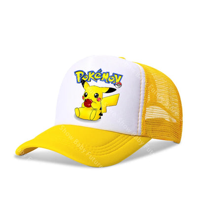 Two Sizes Kawaii Baseball Caps for Adult Cartoon Pokemons Pikachus Outdoor Breathable Mesh Hat Cute Anime Adjustable Sunbonnet
