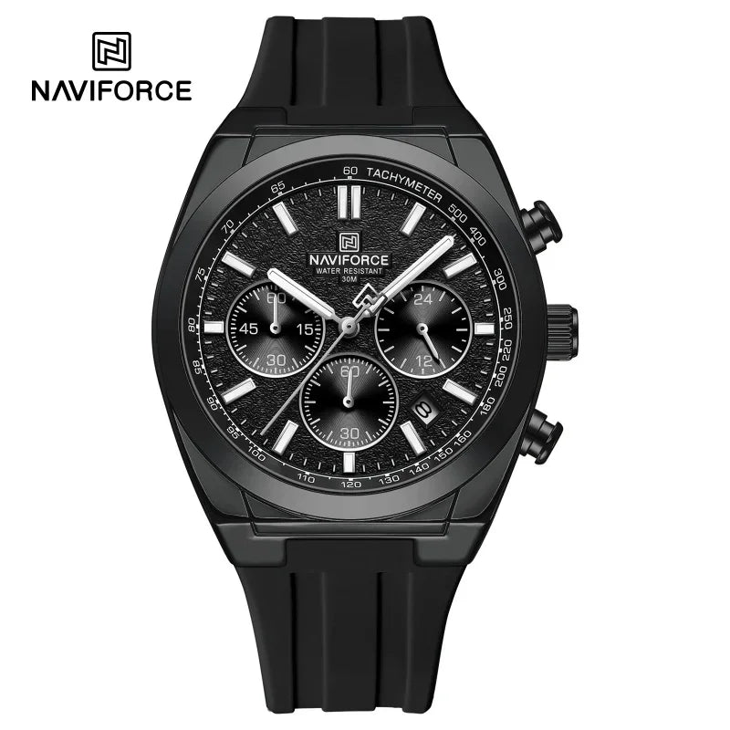 Ανδρικό ρολόι χειρός NAVIFORCE – Πολυτελές και σπορ στυλ, μηχανισμός χαλαζία, ένδειξη 24 ωρών, παράθυρο ημερομηνίας, χρονογράφος, αδιάβροχο – Ιδέα για δώρο για άνδρες