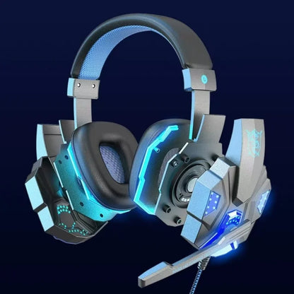 Auriculares gaming HOMEFISH SY830MV RGB con micrófono – Auriculares gaming over-ear con cable para PC, PS5, Xbox y Nintendo Switch, auriculares esports ligeros con sonido envolvente 3D