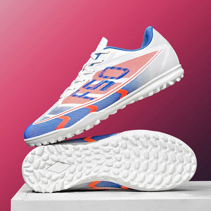 Adult TF football shoes are breathable, mesh, durable, flexible, casual, outdoor, stable, and professional football shoes.