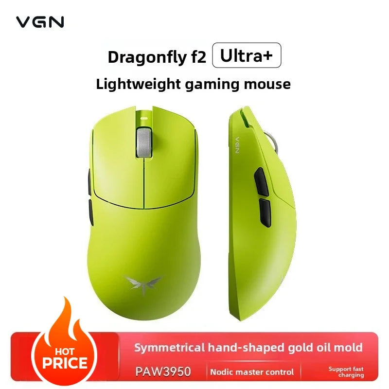 Ratón gaming esports VGN Dragonfly F2 ProMax/Ultra 42000DPI 0.125ms para CSGO, baja latencia, con cable/inalámbrico, doble 8K, 3 modos, PAW3395/3950