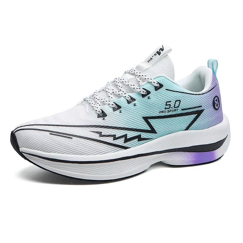 New Men's Carbon Plate Running Shoes Soft Cushion Shock Absorbing Sports Shoes Unisex Lightweight Anti-Slip Training Sneakers