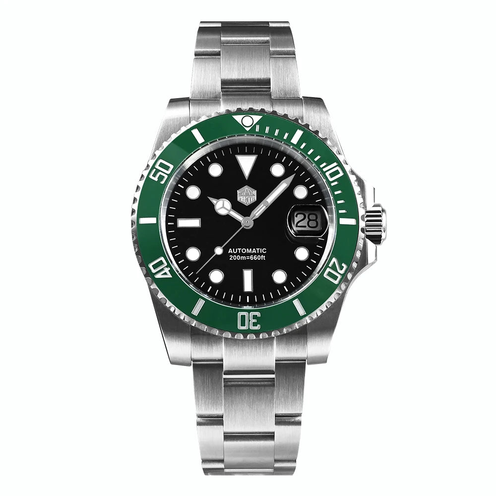 San Martin Watch New Upgraded Sub Men PT5000 ST2130 Automatic Diving Watches with Ceramic Bezel 200m Waterproof Sapphire SN0017G