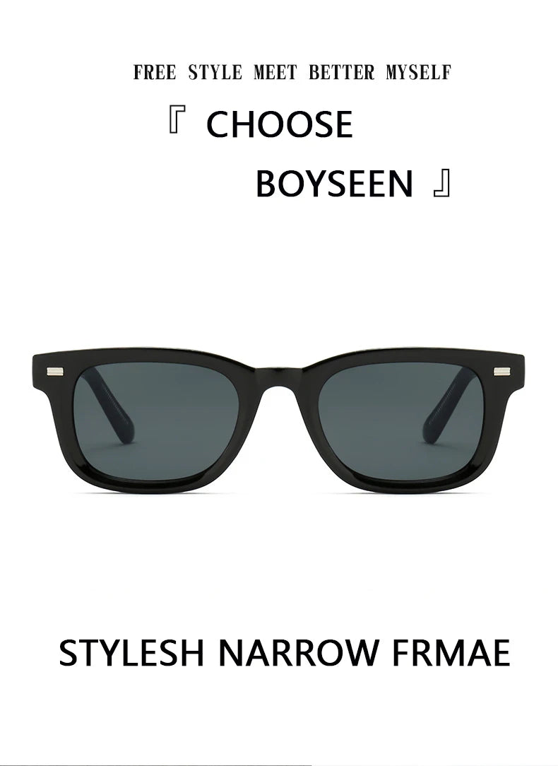 Men's Thick Framed Retro Brown Sunglasses Narrow Framed Hip-hop Style Rapper Eyewear Vacation Sunglasses UV400