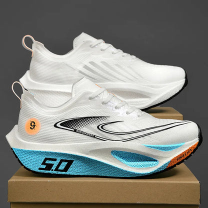 FourSeasons Ανδρικά Αθλητικά Sneakers CarbonPlate για Τρέξιμο, Αναπνεύσιμα Παπούτσια Μαραθωνίου για Αγώνες, Άνετα Παπούτσια Στίβου, Προπόνησης και Περπατήματος