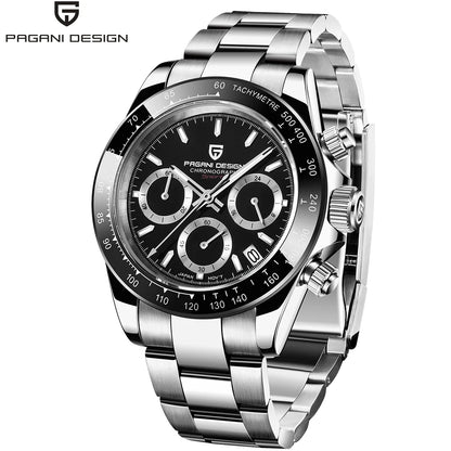 montre chronographe pour homme PAGANI DESIGN– Montre-bracelet à quartz de luxe, lumineuse et étanche.