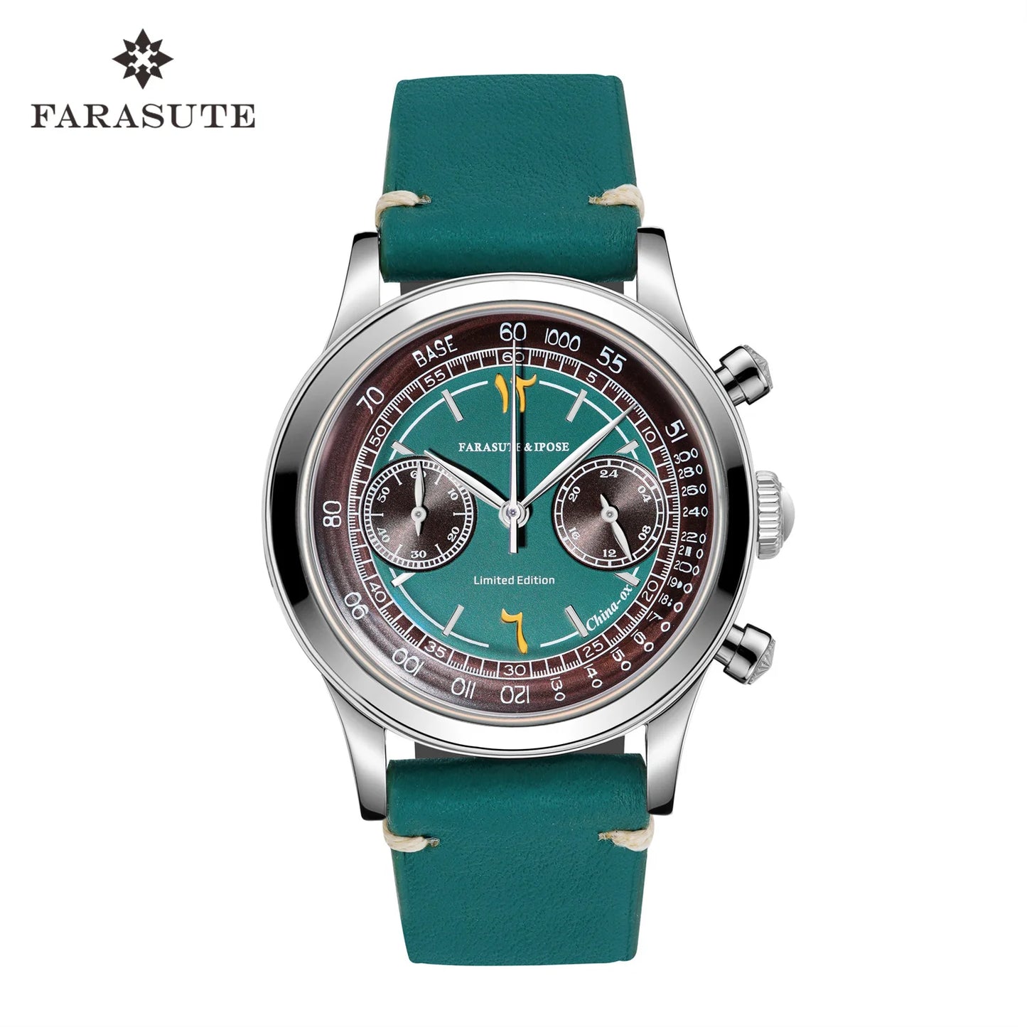FARASUTE Retro Japan VK64 Quartz Movement Chronograph Wristwatch For Male Fashion Sapphire Sports Watches Men Clock reloj hombre