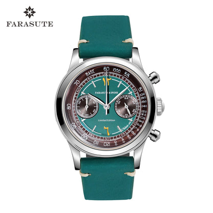 FARASUTE Retro Japan VK64 Quartz Movement Chronograph Wristwatch For Male Fashion Sapphire Sports Watches Men Clock reloj hombre