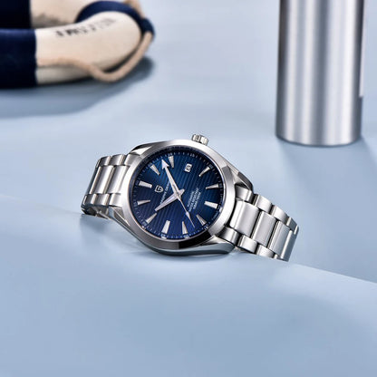 Reloj de lujo para hombre PAGANI DESIGN – Modelo automático mecánico (calibre 8215), de acero inoxidable, hermético, con indicador de fecha y agujas luminiscentes
