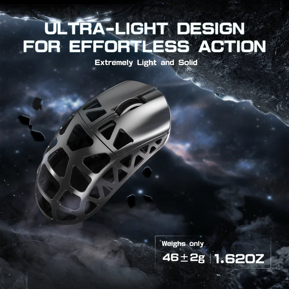 Mysz gamingowa ATTACK SHARK R3 ze stopu magnezu 8K SUPERLIGHT 8000Hz 6 regulowanych poziomów DPI do 26000 PAW3395 BT/2.4G bezprzewodowa/przewodowa