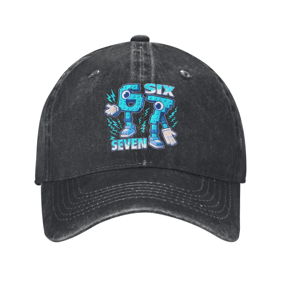 Vicces mém 67 Six Seven 6 7 olasz Brainrot baseball sapka, napozáshoz és szabadtéri sportokhoz, mosott trucker sapka, férfi klasszikus dizájnú baseball sapka