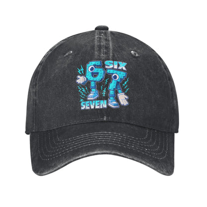 Vicces mém 67 Six Seven 6 7 olasz Brainrot baseball sapka, napozáshoz és szabadtéri sportokhoz, mosott trucker sapka, férfi klasszikus dizájnú baseball sapka