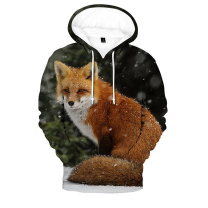 Sudaderas con capucha y sudaderas casuales con estampado 3D de zorro, cómodas y originales, estilo hip hop popular, para hombre/mujer y adulto/niño