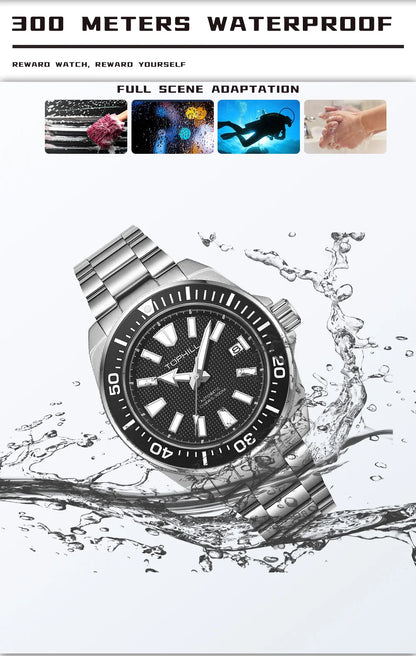 TOPHILL Men's Automatic Watches Men Dive Watch 300m Waterproof Mechanical Wristwatch NH35 Super Luminous Clocks Sapphire Mirror