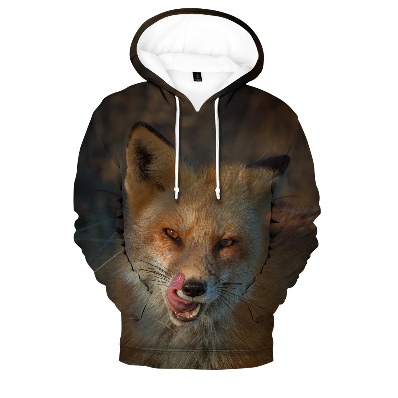 Sudaderas con capucha y sudaderas casuales con estampado 3D de zorro, cómodas y originales, estilo hip hop popular, para hombre/mujer y adulto/niño