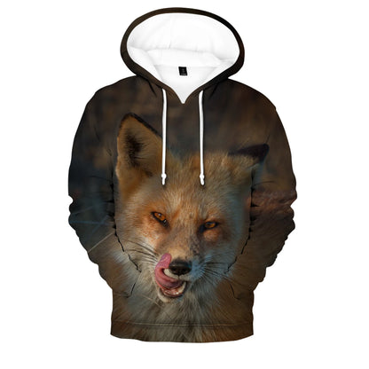 Sudaderas con capucha y sudaderas casuales con estampado 3D de zorro, cómodas y originales, estilo hip hop popular, para hombre/mujer y adulto/niño