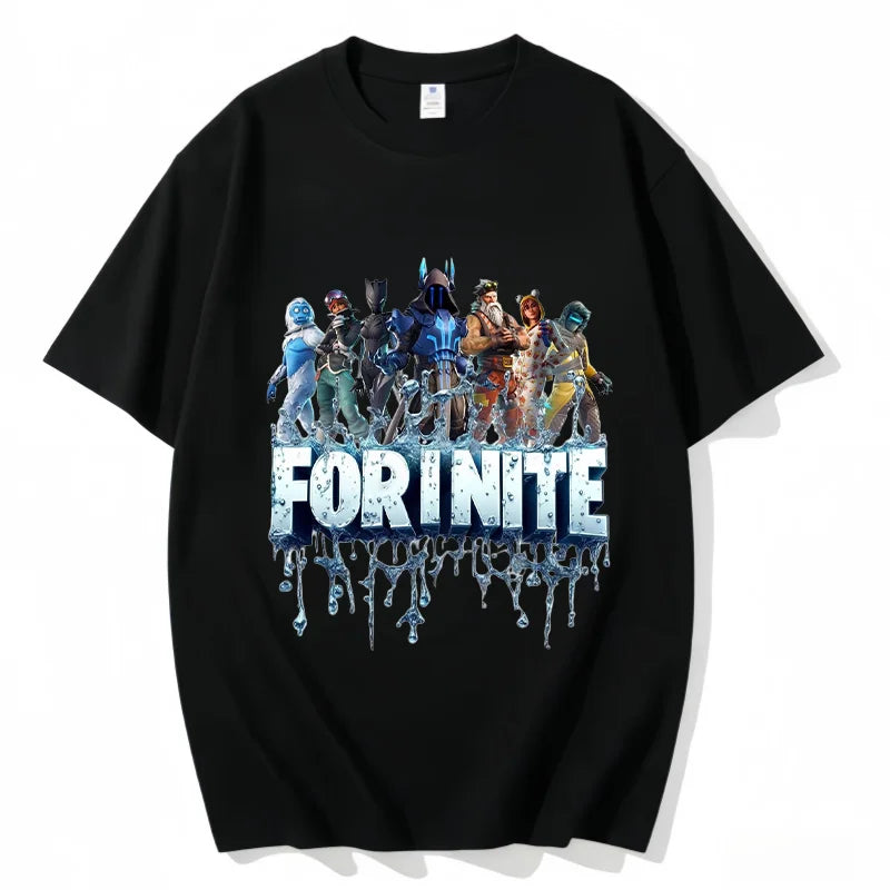 Fortnite Rundhals-T-Shirt für Erwachsene, unisex, Gaming-Dance-Mode, neu, aus reiner Baumwolle, kurzärmeliges Oberteil, perfekt für Freizeit und Urlaub