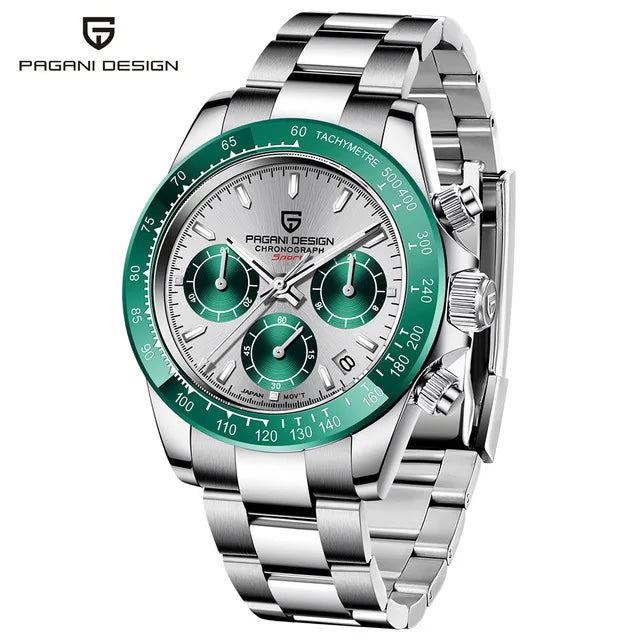 PAGANI DESIGN V2 40MM Meteorite dial Men Quartz Watches Sapphire Retro Chronograph  Waterproof Watch For Men Reloj0 hombr