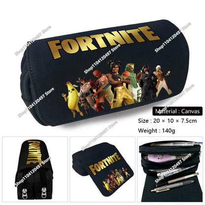 Голям ученически несесер Fortnited с голям капацитет, калъф за моливи, детска играчка, чанта за химикалки, ученически пособия, несесер за канцеларски материали, геймърски подаръци за момчета