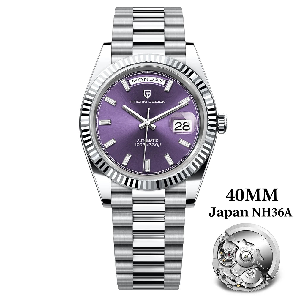 PAGANI DESIGN 2024 New DD40 NH36A Men's Watches Luxury Automatic Mechanical Watch For Men AR Sapphire Glass Date Wristwatch Men