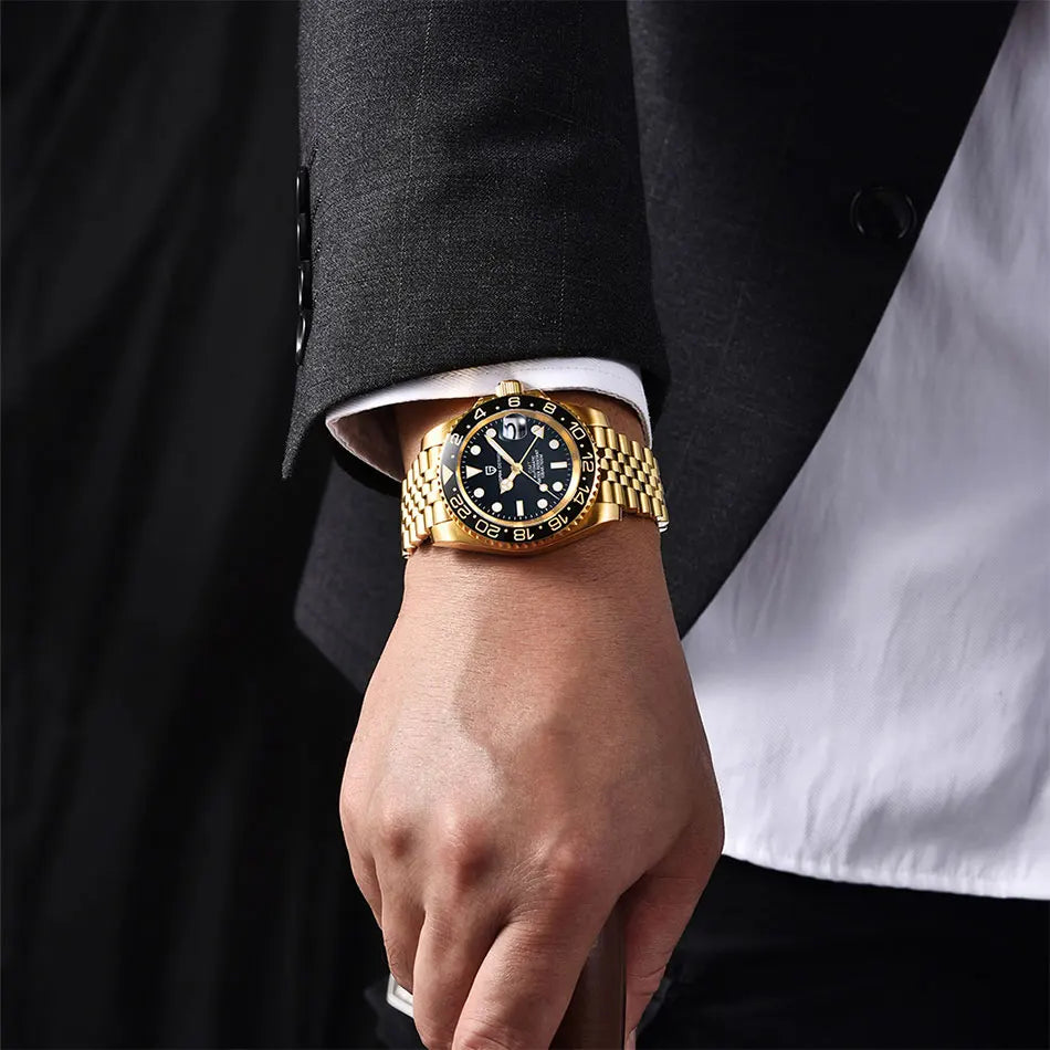 New PAGANI DESIGN Top Brand GMT Mens Wristwatch Sapphire Glass Automatic Men's Watch 100M Waterproof 40mm Men Mechanical Watches
