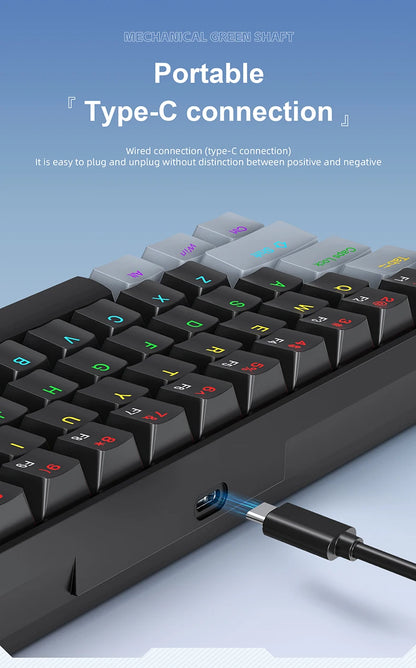 APAYADO K61 Mini Mechanische Tastatur, kabelgebunden, 61 Tasten, Phantom RGB, mechanischer Schalter in Schwarz/Weiß/Rot/Blau für Gaming, 60 % tragbar